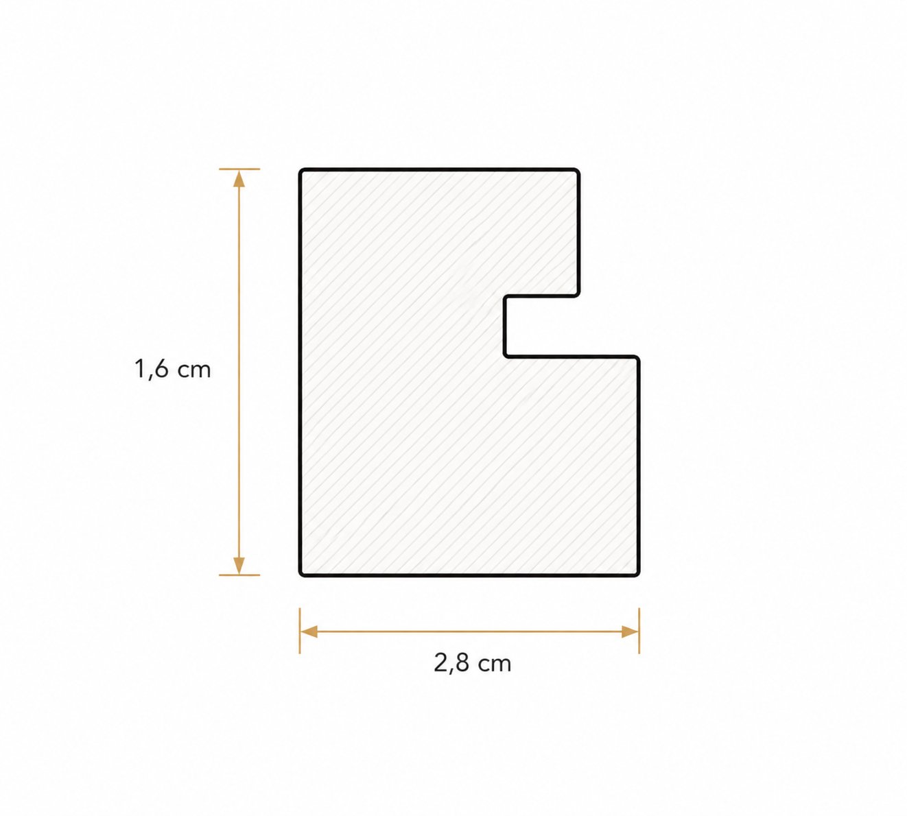 Standard PVC frame profile dimensions