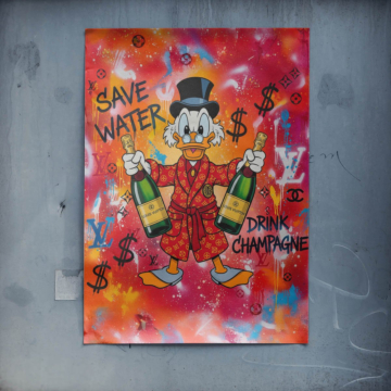 Szampańskie bogactwo inspirowane Scrooge’em McDuckiem - plakat