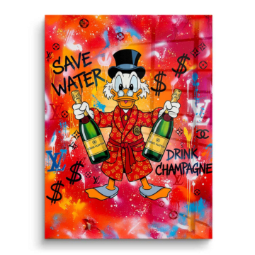 Richesse champagne inspirée de Scrooge McDuck - tableau PVC brillant