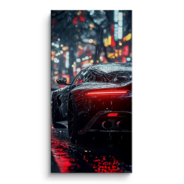 Porsche Rainy Night Racer Canvas Art