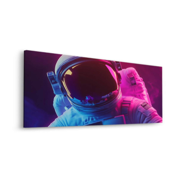 Magenta-Astronaut in Traumlandschaft - Dibond-Bild matt