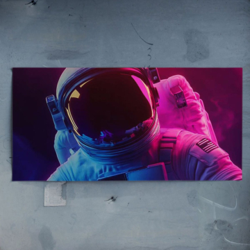 Magenta-Astronaut in Traumlandschaft - Poster
