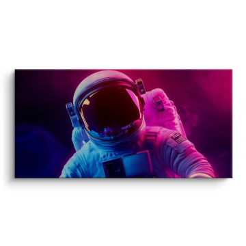 Magenta astronauta pejzaż jak ze snu - obraz na płótnie