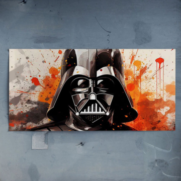 Darth Vader Inspired Watercolor Portrait Poster Art
