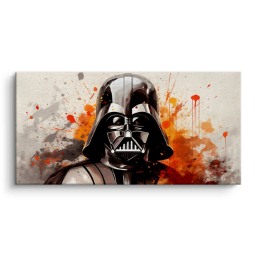 Darth Vader Inspired Watercolor Portrait Canvas Art