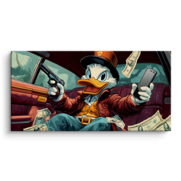 Donald Duck Inspired Gangster Canvas Art