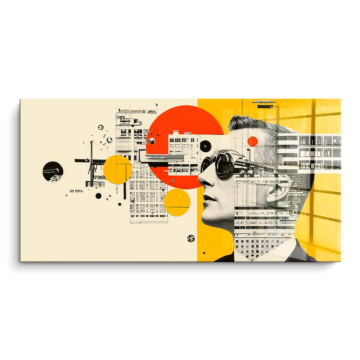 Visage bauhaus abstrait - tableau PVC brillant