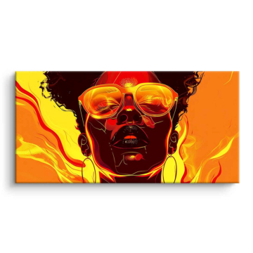 Orange Afro Sunglasses Portrait PVC Matt Art