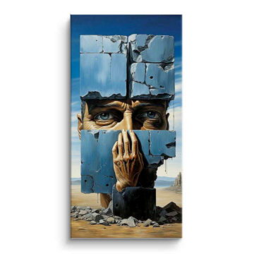 Rostro surrealista fragmentado - cuadro PVC mate