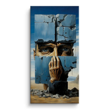Surreal Fragmented Face Canvas Art