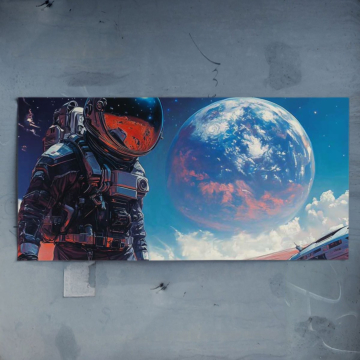 Astronaut als Mondaufgangs-Entdecker - Poster