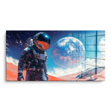 Astronaut als Mondaufgangs-Entdecker - PVC-Bild glänzend