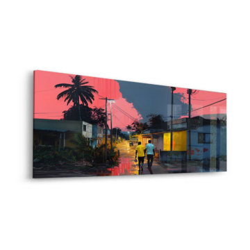 Kalifornische Straße bei Sonnenuntergang - Acrylglasbild