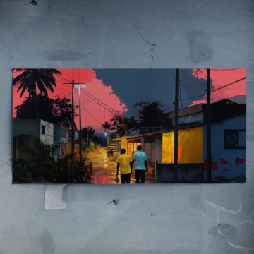 California Sunset Street Poster Art