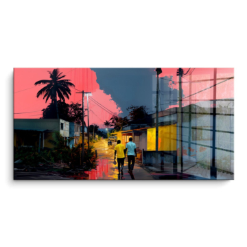 California Sunset Street PVC Gloss Art