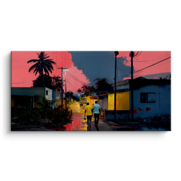 California Sunset Street Canvas Art