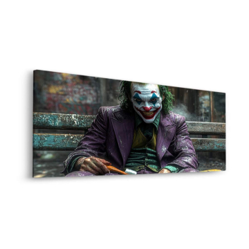 Portrait sur banc inspiré de Joker - tableau Dibond mat