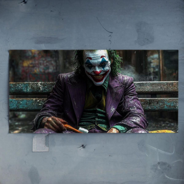 Retrato en banco inspirado en Joker - póster