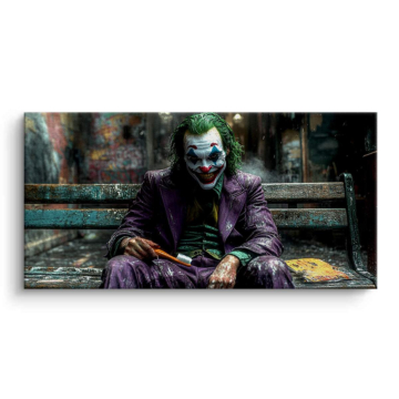 Joker Inspired Bench Portrait Canvas Art