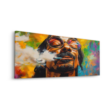 Kolorowy portret inspirowany Snoop Doggiem - obraz na dibondzie matowym
