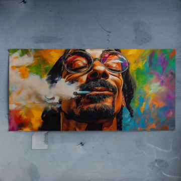 Farbenfroh Porträt inspiriert von Snoop Dogg - Poster
