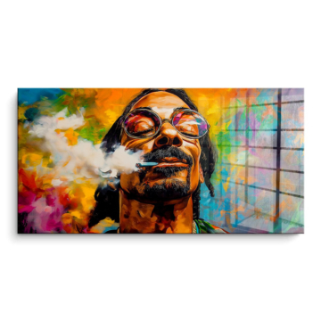 Retrato colorido inspirado en Snoop Dogg - cuadro PVC brillante