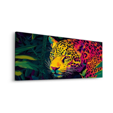 Leopardo colorido en la jungla - cuadro Dibond mate