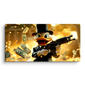 Napad inspirowany Scrooge’em McDuckiem - obraz na matowym PVC