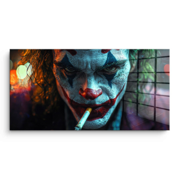 Neon-Bösewicht inspiriert von Joker - PVC-Bild glänzend