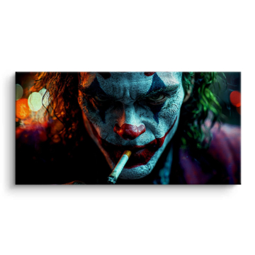 Joker Inspired Neon Villain Canvas Art