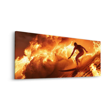Flaming Welle Surfe - Dibond-Bild matt