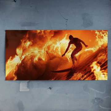 Enflammé vague surfeur - poster