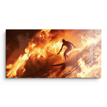 Surfista en ola ardiente - cuadro PVC brillante