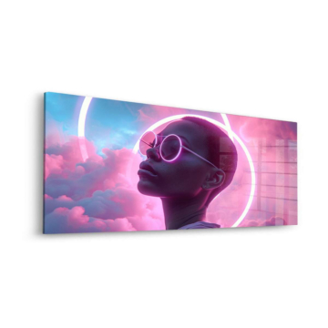 Rosa Futuristic soñador - cuadro en vidrio acrílico