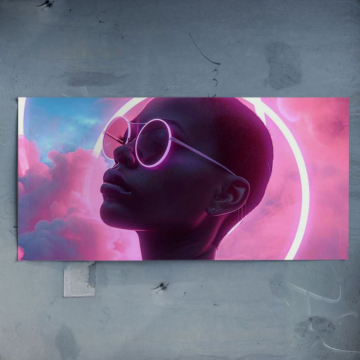 Pinke futuristische Träumerin - Poster