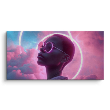 Pinke futuristische Träumerin - Leinwandbild