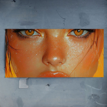 Schönheitsporträt mit goldenen Augen - Poster