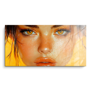 Retrato de belleza dorado ojos - cuadro PVC brillante