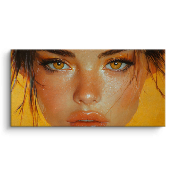 Schönheitsporträt mit goldenen Augen - Leinwandbild