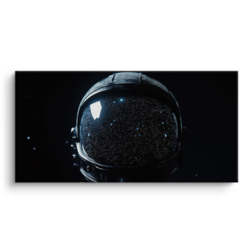 Mroczny astronauta kask - obraz na płótnie