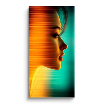 Perfil de mujer en neón - cuadro PVC mate