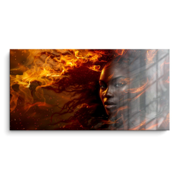 Retrato de mujer ardiente - cuadro PVC brillante