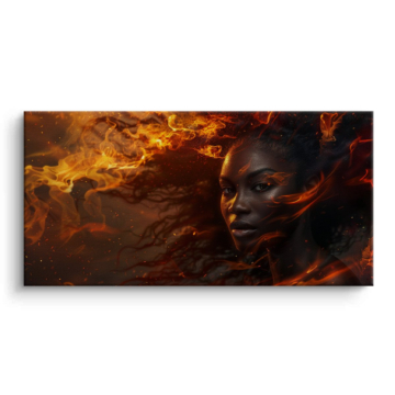 Fiery Woman Portrait Canvas Art