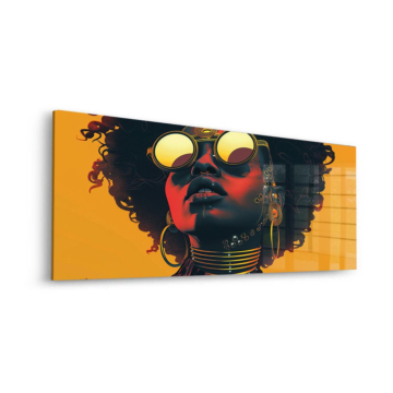 Afro Futurist gafas de sol - cuadro en vidrio acrílico