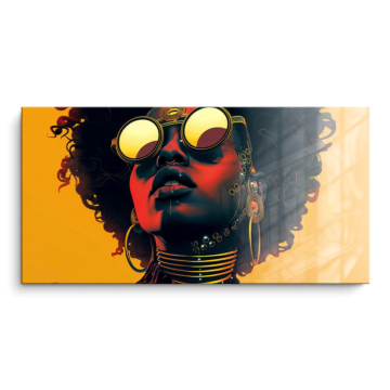Afro Futurist gafas de sol - cuadro PVC brillante