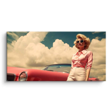 Roadster vintage con glamur - cuadro PVC mate