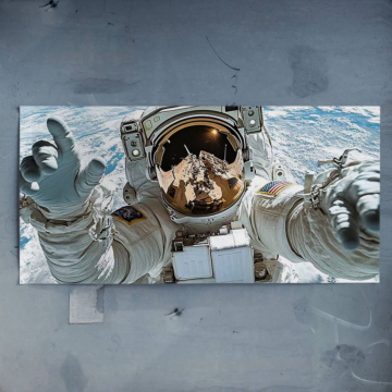 Astronaut Spacewalk Embrace Poster Art