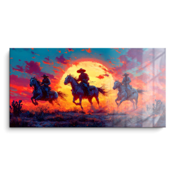 Cowboy Sunset Ride PVC Gloss Art