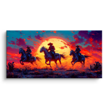 Cowboy Sunset Ride PVC Matt Art