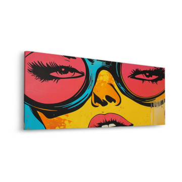Kobieta w okularach w stylu pop-art - obraz na dibondzie matowym